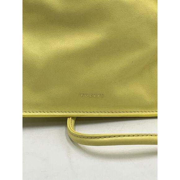 Yuzefi Mini Bom Lemon Yellow Crossbody Leather Shoulder Bag Runway Designer - Picture 2 of 14